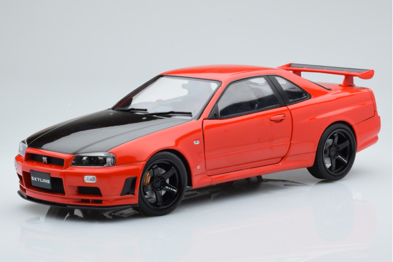 S1804305  Nissan Skyline GT-R R34 Red Solido 1/18