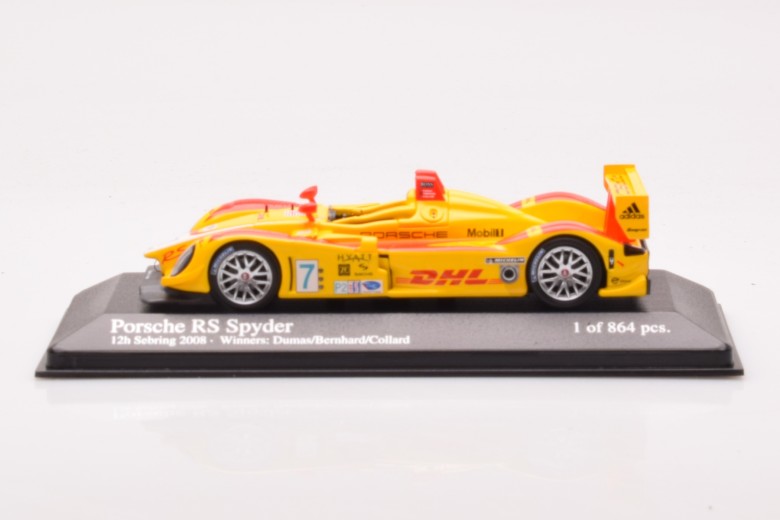 400086807  Porsche RS Spyder n7 Dumas Bernhard Collard Sebring 12h Winners Minichamps 1/43