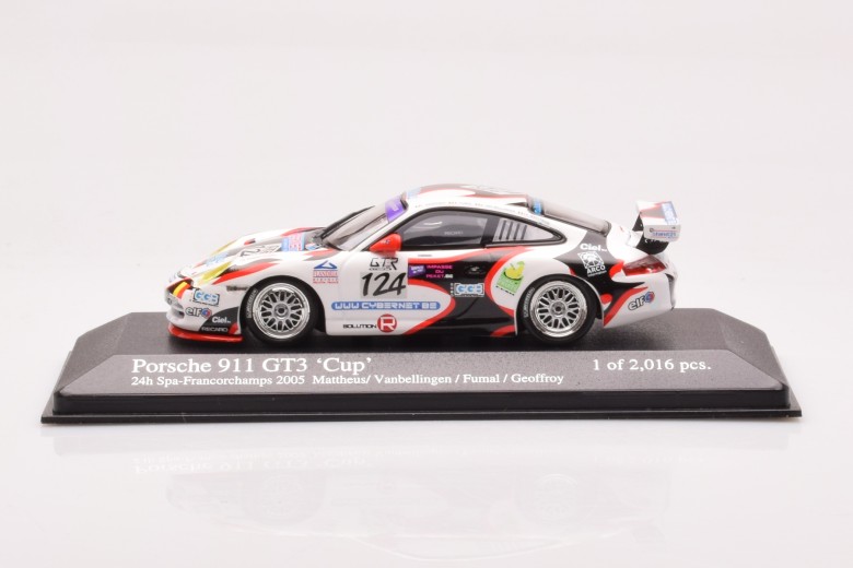 Porsche 911 997 GT3 Cup n124 Mattheus Geoffroy Vanbellingen Fumal 24h Spa Minichamps 1/43