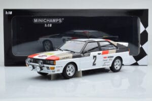 Audi Quattro Audi Sport #1 H. Mikkola / A. Hertz Winners International Swedish Rally 1981 Minichamps 1:18 155811102 Metal — zdjęcie 6 z 6