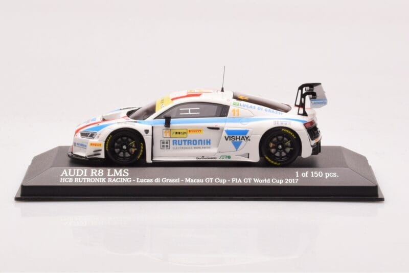 Audi R8 LMS #11 HCB Rutronik Racing L. di Grassi FIA GT World Cup Macau 2016 Minichamps 1:43 437171711 Metal