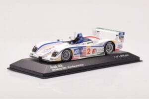 Audi R8 #2 E. Pirro / F. Biela / A. McNish 12 Hours of Sebring 2nd Place 2005 Minichamps 1:43 400051302 Metal — zdjęcie 2 z 4