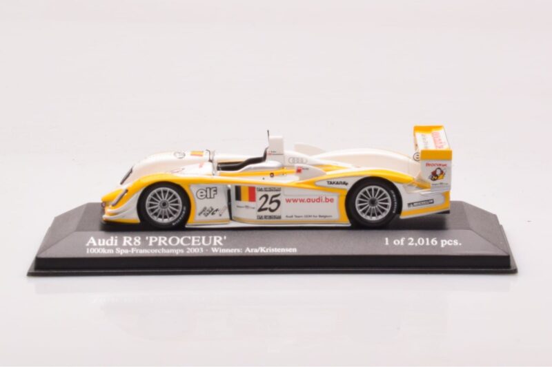 Audi R8 #25 S. Ara / T. Kristensen Winners 1000km Spa 2003 Minichamps 1:43 400031325 Metal