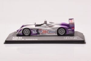 Audi R8 LMP900 #28 F. Biela / P. Kaffer / A. McNish 12 Hours of Sebring Winner 2004 Minichamps 1:43 4000412328 Metal