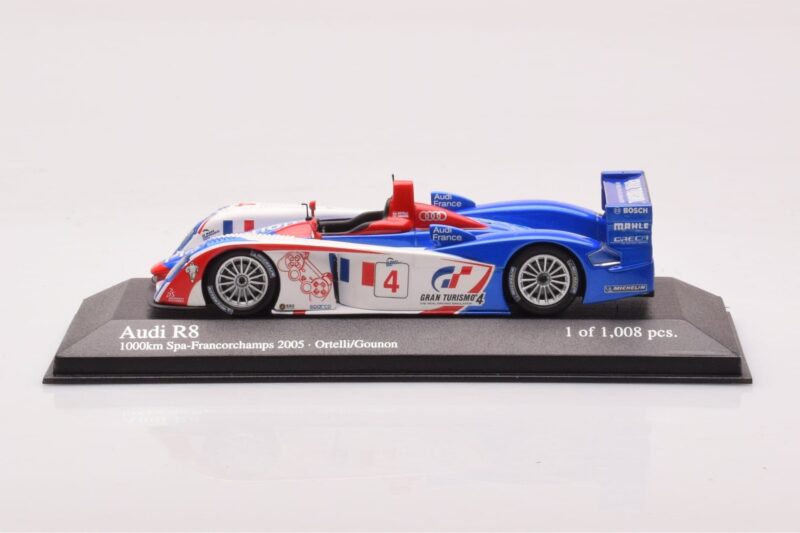 Audi R8 #4 M. Ortelli / J-M. Gounon 1000km Spa 2005 Minichamps 1:43 400051304 Metal