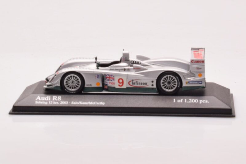 Audi R8 #9 M. Salo / Kane / McCarthy Sebring 12 Hours 2003 Minichamps 1:43 400031399 Metal