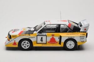 Audi Sport Quattro S1 E2 #4 S. Blomqvist / B. Cederberg Rally 1000 Lakes 1985 IXO 1:18 18RMC161A Metal — zdjęcie 3 z 6