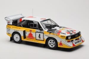 Audi Sport Quattro S1 E2 #4 S. Blomqvist / B. Cederberg Rally 1000 Lakes 1985 IXO 1:18 18RMC161A Metal — zdjęcie 4 z 6