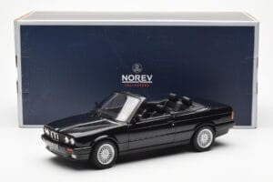 BMW 325i E30 Kabriolet Czarny Metaliczny Norev 1:18 183211 Metal — zdjęcie 6 z 6