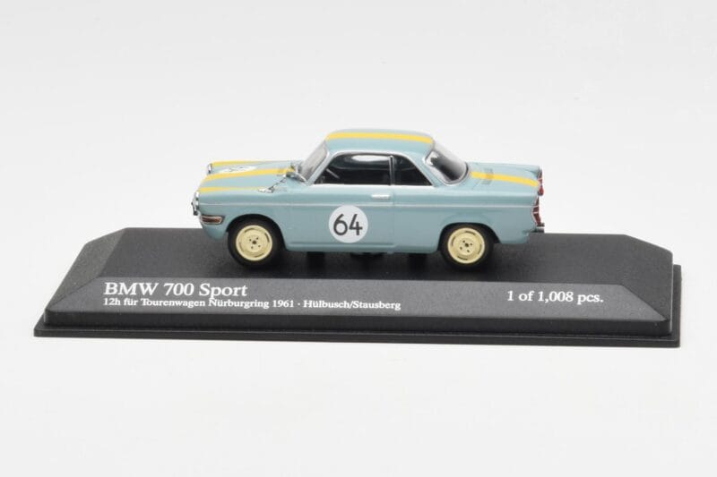 BMW 700 Sport #64 Hulbusch / Stausberg 12 Hours of Nurburgring 1961 Minichamps 1:43 400612364 Metal