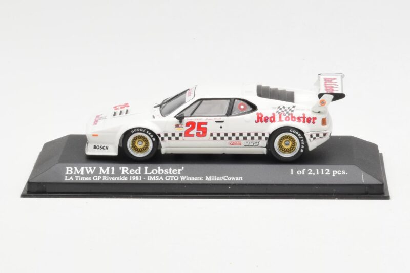 BMW M1 IMSA #25 Red Lobster Cowart / Miller LA Times Grand Prix Winner 1981 Minichamps 1:43 430812525 Metal