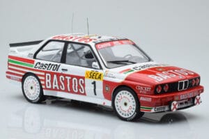 BMW M3 E30 Bastos #1 R. Ravaglia / E. Pirro / E. Van de Poele 24 Hours of Spa 1991 IXO 1:18 18RMC081A Metal — zdjęcie 4 z 6