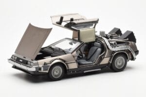 DeLorean DMC-12 Time Machine Back to the Future Srebrny Sun Star 1:18 2711 Metal — zdjęcie 8 z 8
