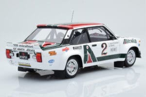 Fiat 131 Abarth Alitalia #2 W. Röhrl / C. Geistdörfer Rally Monte Carlo 1978 Kyosho 1:18 08376G Metal — zdjęcie 3 z 10