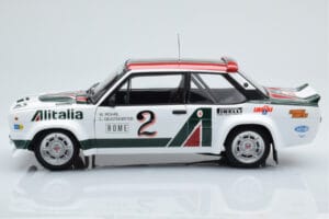Fiat 131 Abarth Alitalia #2 W. Röhrl / C. Geistdörfer Rally Monte Carlo 1978 Kyosho 1:18 08376G Metal — zdjęcie 4 z 10