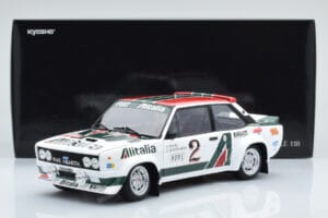 Fiat 131 Abarth Alitalia #2 W. Röhrl / C. Geistdörfer Rally Monte Carlo 1978 Kyosho 1:18 08376G Metal — zdjęcie 10 z 10