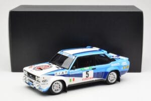 Fiat 131 Abarth #5 Team Fiat Works Rally Portugal 1980 Kyosho 1:18 08376A Metal — zdjęcie 8 z 8