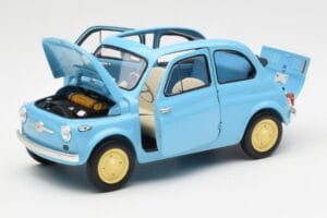 Fiat Nuova 500 Celeste Niebieski Kyosho 1:18 08966LB Metal — zdjęcie 2 z 8