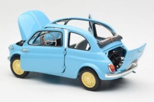 Fiat Nuova 500 Celeste Niebieski Kyosho 1:18 08966LB Metal — zdjęcie 5 z 8