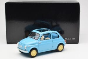Fiat Nuova 500 Celeste Niebieski Kyosho 1:18 08966LB Metal — zdjęcie 8 z 8