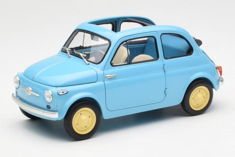 Fiat Nuova 500 Celeste Niebieski Kyosho 1:18 08966LB Metal