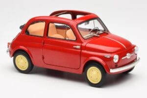 Fiat Nuova 500 Coral Czerwony Kyosho 1:18 08966R Metal — zdjęcie 6 z 8