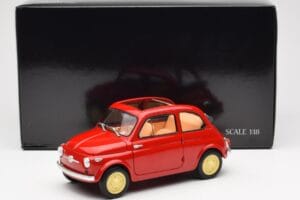 Fiat Nuova 500 Coral Czerwony Kyosho 1:18 08966R Metal — zdjęcie 8 z 8