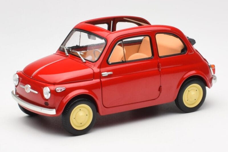 Fiat Nuova 500 Coral Czerwony Kyosho 1:18 08966R Metal