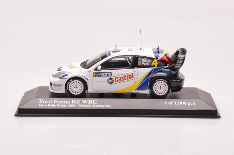 Ford Focus RS WRC #4 M. Martin / M. Park Neste Rally Finland Winners 2003 Minichamps 1:43 Ford Focus RS WRC #4 M. Martin / M. Park Neste Rally Finland Winners 2003 Minichamps 1:43 400038304 Metal
