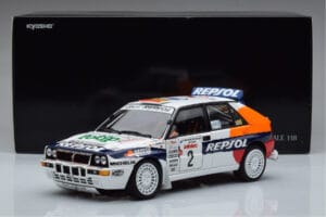 Lancia Delta HF Integrale Evoluzione #2 C. Sainz / L. Moya Tour de Corse 1993 Kyosho 1:18 08348J Metal — zdjęcie 9 z 9