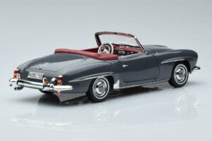 Mercedes 190 SL W121 Roadster Szary Norev 1:18 183402 Metal — zdjęcie 3 z 8