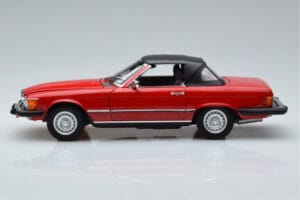 Mercedes 450 SL R107 Wersja USA Czerwony Norev 1:18 183729 Metal — zdjęcie 4 z 8