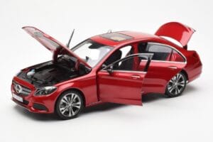 Mercedes C-Class W205 Czerwony Metaliczny Asia Exclusive Norev 1:18 183835 Metal — zdjęcie 2 z 8