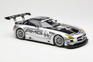 Mercedes SLS AMG GT3 #96 M. Hakkinen AMG Customer Sports 6 Hours of Zhuhai ILMC 2011 Minichamps 1:18 B66960197 Metal — zdjęcie 4 z 6