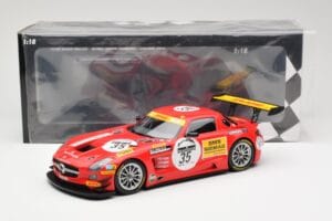 Mercedes SLS AMG GT3 #35 Team Black Falcon T. Heyer / Jafer / Lemeret 24 Hours of Spa 2011 Minichamps 1:18 151113135 Metal — zdjęcie 6 z 6