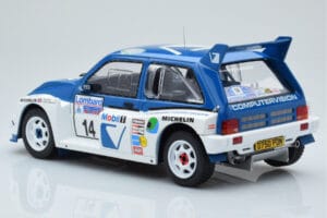MG Metro 6R4 #14 D. Llewellin / P. Short RAC Rally 1986 IXO 1:18 18RMC068C Metal — zdjęcie 5 z 6