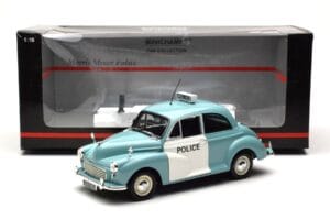 Morris Minor Policja Niebieski & Biały Minichamps 1:18 150137090 Metal — zdjęcie 8 z 8