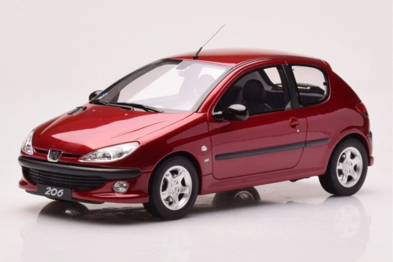 Peugeot 206 S16 Czerwony Otto 1:18 OT1039 Żywica