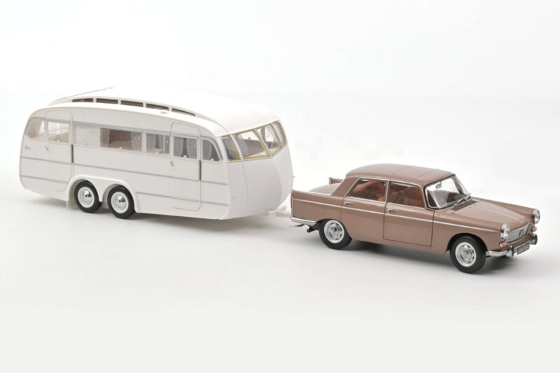 Peugeot 404 Z Przyczepą Kempingową Henon Norev 1:18 184837 Metal