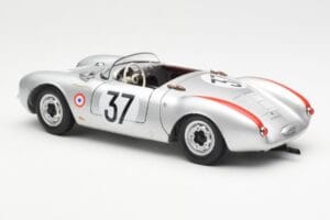 Porsche 550 RS Spyder #37 H. Polensky / R. von Frankenberg 24 Hours of Le Mans 1955 Schuco 1:18 450033400 Metal — zdjęcie 7 z 8