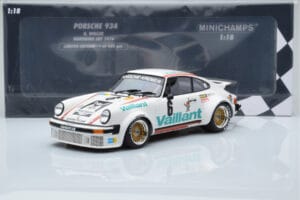 Porsche 911 934 Vaillant #6 B. Wollek Norisring EGT 1976 Minichamps 1:18 155766496 Metal — zdjęcie 6 z 6