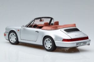 Porsche 911 964 Carrera 2 Kabriolet Srebrny Norev 1:18 187330 Metal — zdjęcie 6 z 7