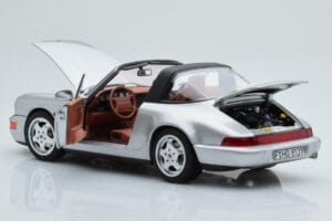 Porsche 911 964 Carrera 4 Targa Polar Srebrny Norev 1:18 187342 Metal — zdjęcie 3 z 9