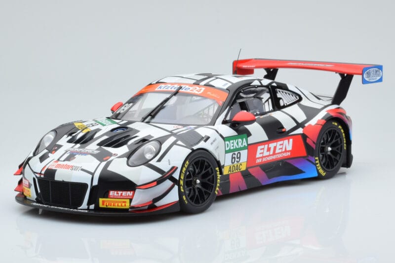 Porsche 911 GT3 R Iron Force by Ring Police #69 J. van Slooten / L. Luhr ADAC GT Masters 2018 Minichamps 1:18 153186969 Metal