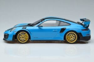 Porsche 911 991.2 GT3 RS Weissach Package Miami Niebieski Złote Felgi Minichamps 1:18 153068310 Metal — zdjęcie 3 z 6