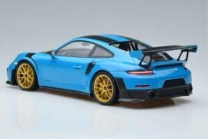 Porsche 911 991.2 GT3 RS Weissach Package Miami Niebieski Złote Felgi Minichamps 1:18 153068310 Metal — zdjęcie 5 z 6