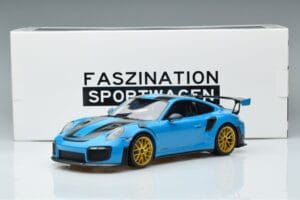 Porsche 911 991.2 GT3 RS Weissach Package Miami Niebieski Złote Felgi Minichamps 1:18 153068310 Metal — zdjęcie 6 z 6