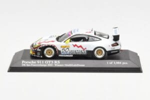 Porsche 911 996 GT3 RS Siemens #50 M. Ortelli / M. Lieb / R. Dumas 24 Hours of Spa 2003 Winners Minichamps 1:43 400036950 Met