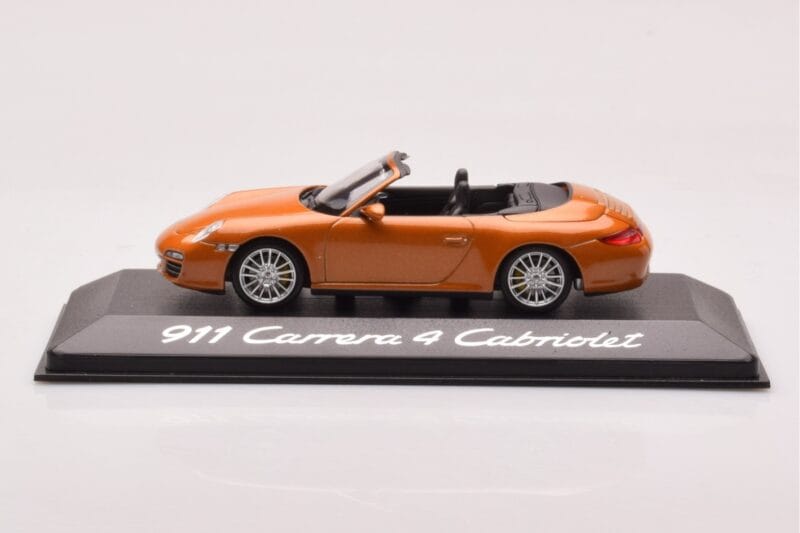 Porsche 911 997 Carrera 4 Kabriolet Pomarańczowy Metaliczny Minichamps 1:43 WAP02001618 Metal