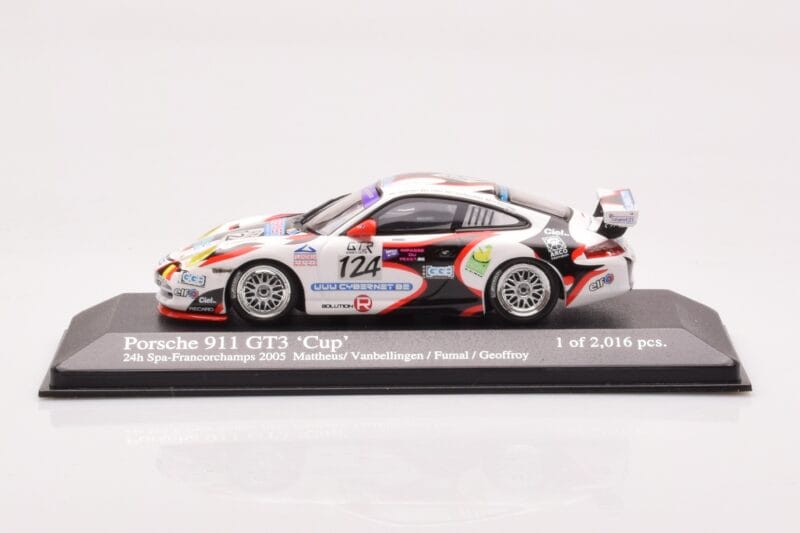 Porsche 911 997 GT3 Cup #124 Mattheus / Geoffroy / Vanbellingen / Fumal 24 Hours of Spa 2005 Minichamps 1:43 400056224 Metal